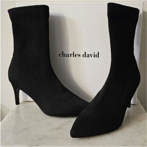 NEW IN BOX Charles David Prue Knit Sock Boots Size 9.5